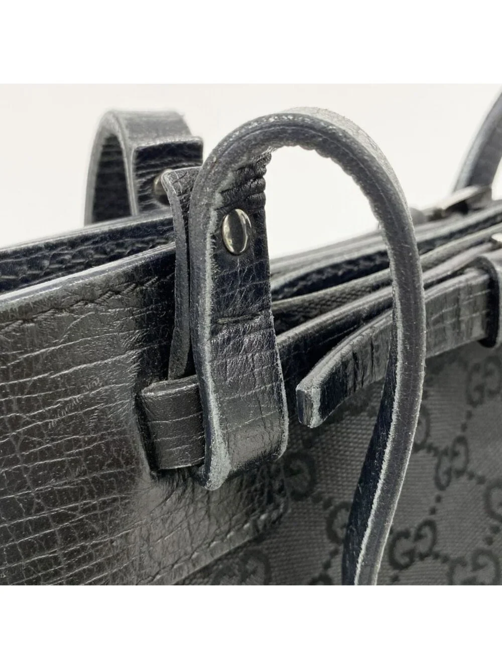 Gucci Tote GG Canvas Black Silver